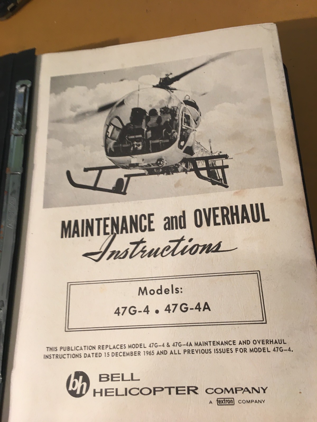 Bell Helicopter 47G-4 and 47G-4A Service and Overhaul Manual