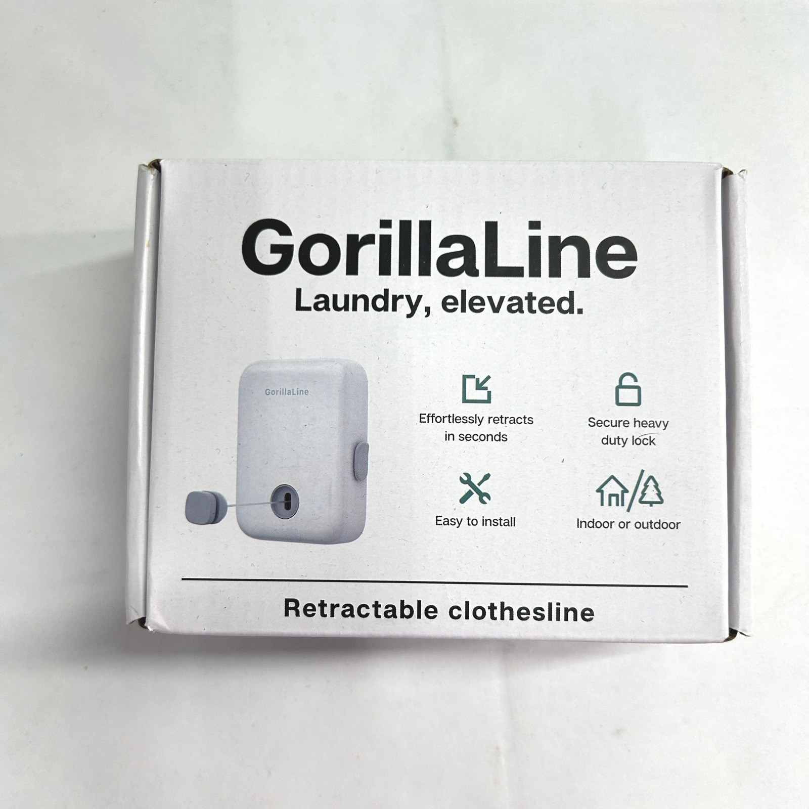 GorillaLine Retractable Clothesline 13.9ft 40lb Wall Mount Indoor Outdoor