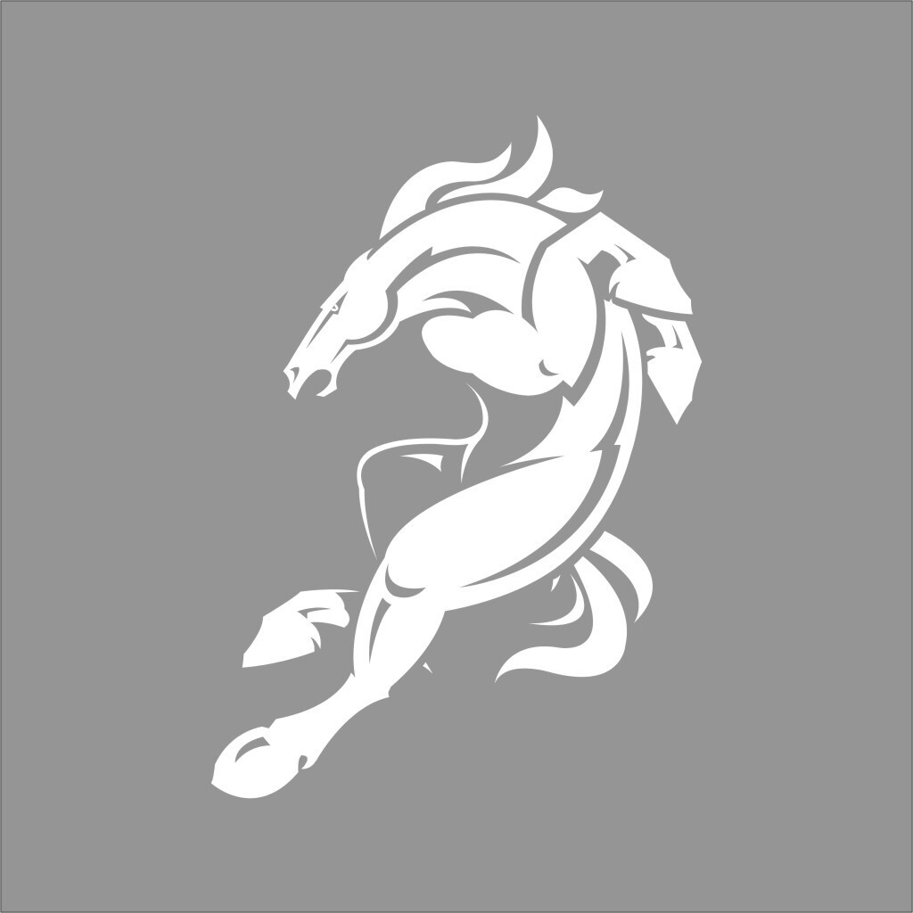 Denver Broncos #5 NFL Team Logo 1 Color Vinyl Decal Sticker Window Car Wall