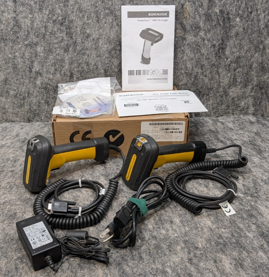 2 x Datalogic PowerScan 7000 2D SR Barcode scanner (PS72-1000-1101-106)