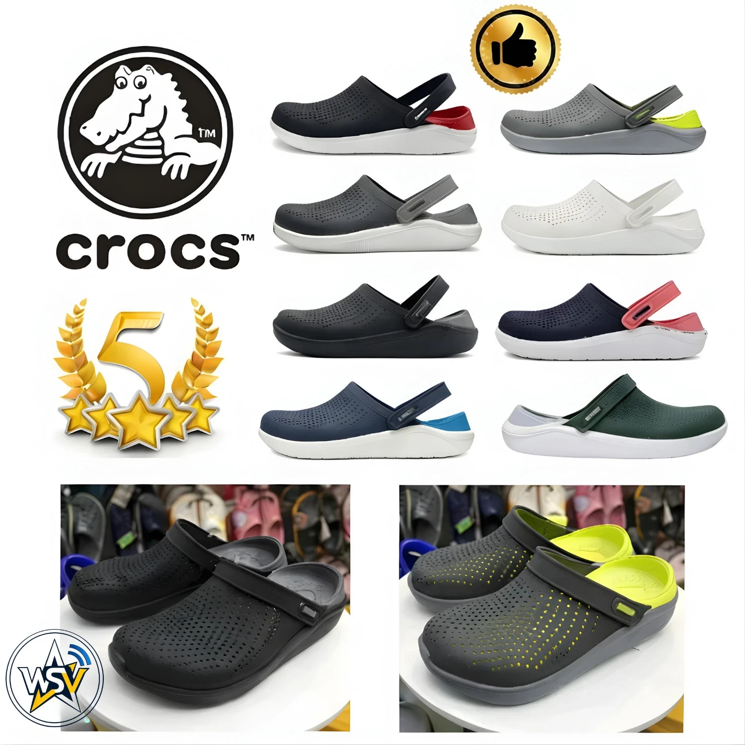 New Cr,ocs Men's and Women's Shoes LiteRide Clogs,non-slip Shoes outdoor slipper