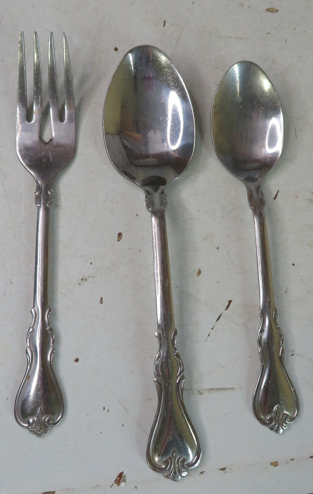 CAMBRIDGE STAINLESS STEEL JESSICA DINNER FORK TEASPOON TABLESPOON 3 pc Set Used