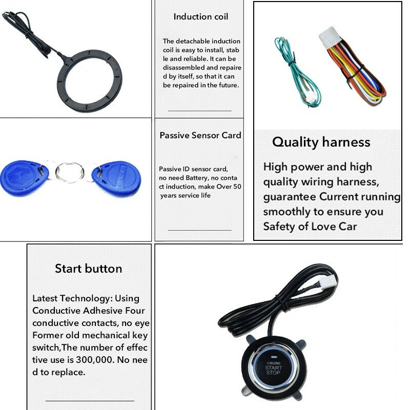 Car Engine Push Start Stop Lock Ignition Keyless Entry Starter Anti-theft System