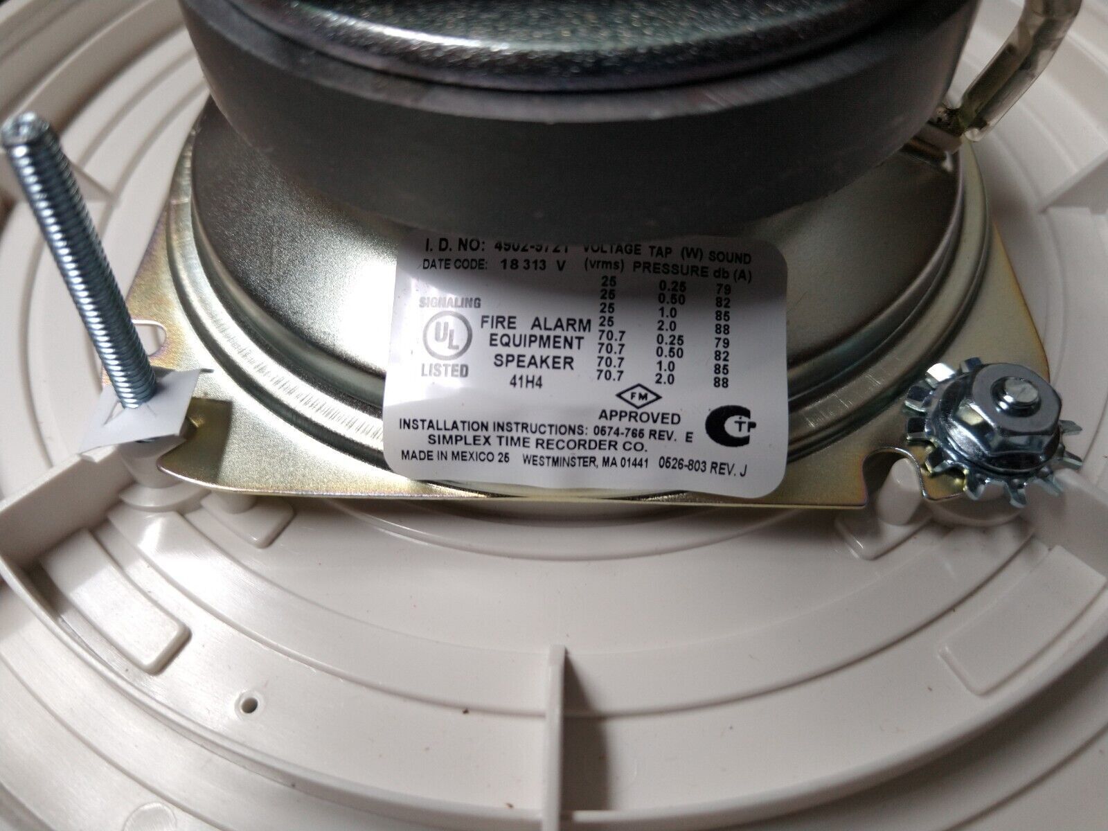 SIMPLEX MULTI-TAPPED ROUND SPEAKER CEILING WALL OUTPU 4902-9721 1/4 / 2W new