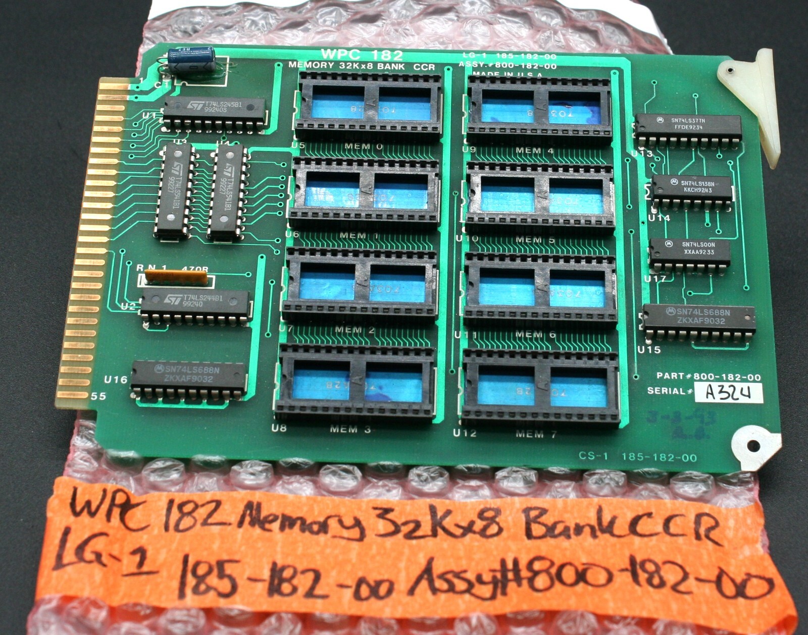 One WPC 800-182-00 CCR Memory Bank 32KX8 Web Printing WPC 182 #2