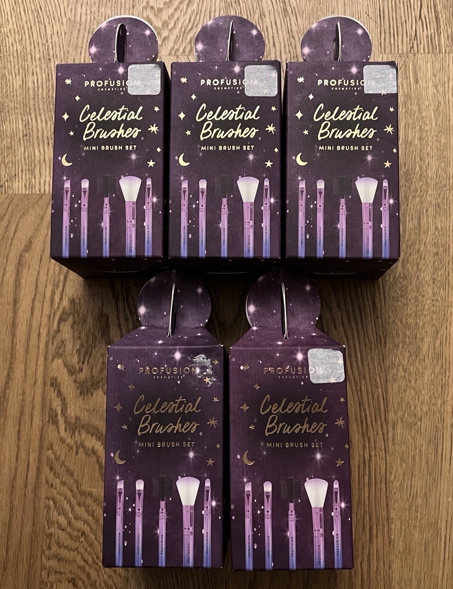 Pack Of 5 Profusion Cosmetics Celestial Brushes Mini Brush Set 5 Pieces Each