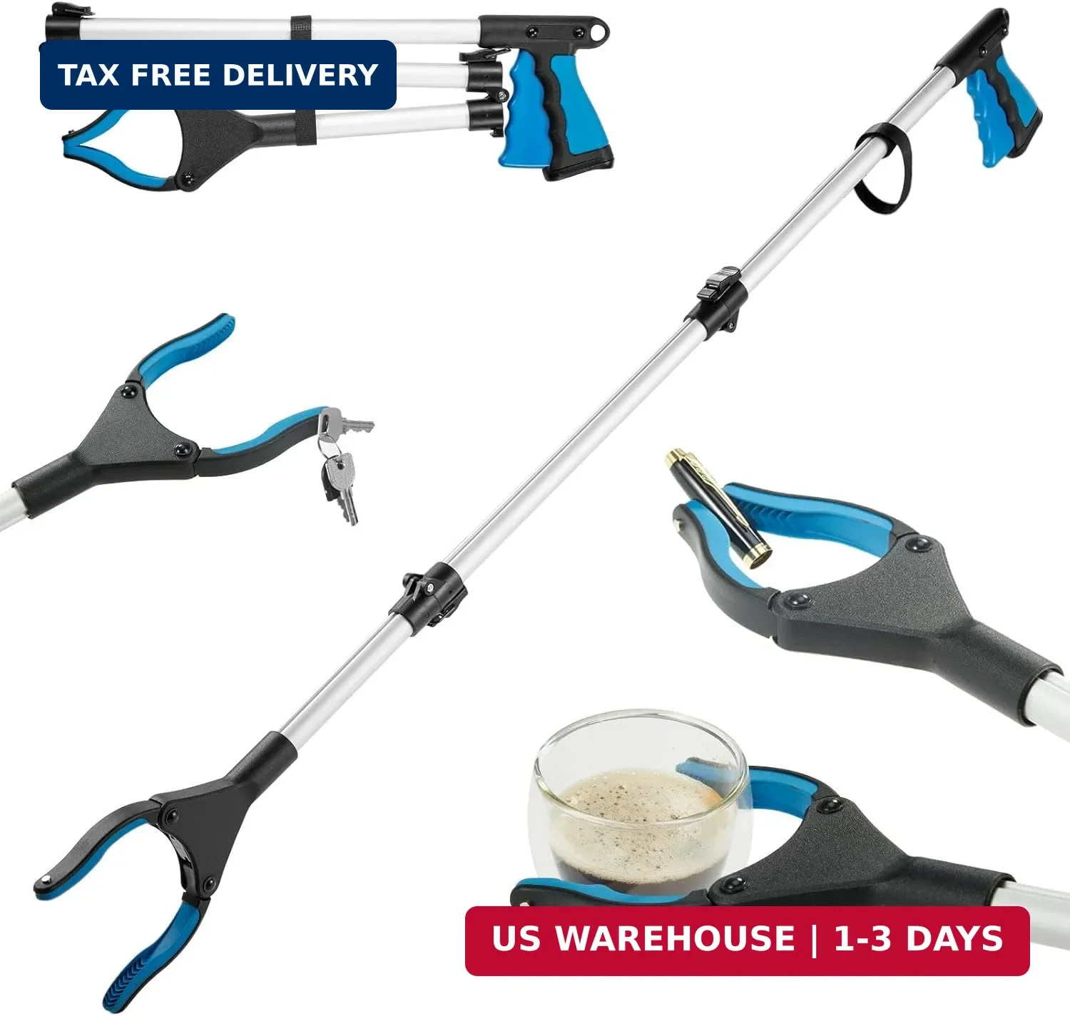 Upgraded 43 Inch Grabber Reacher Tool, Grabbers for Seniors, Extra Long Reacher