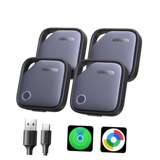 Finder Duo (iOS and Android) Air Tracker Tags 4 Pack | Rechargeable Android