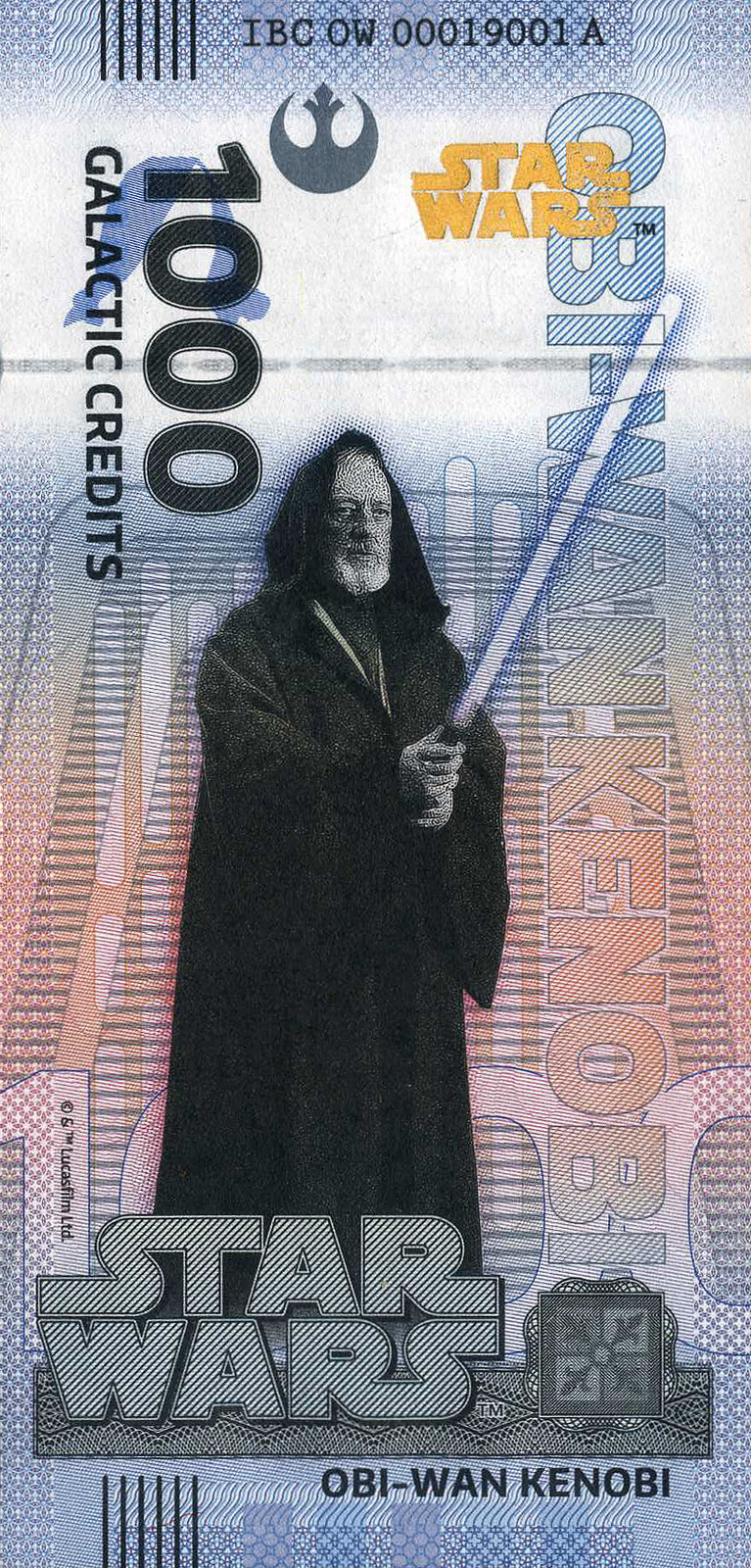 2025 Disney Star Wars 1000 Galactic Credits Obi-Wan Kenobi Souvenir Note