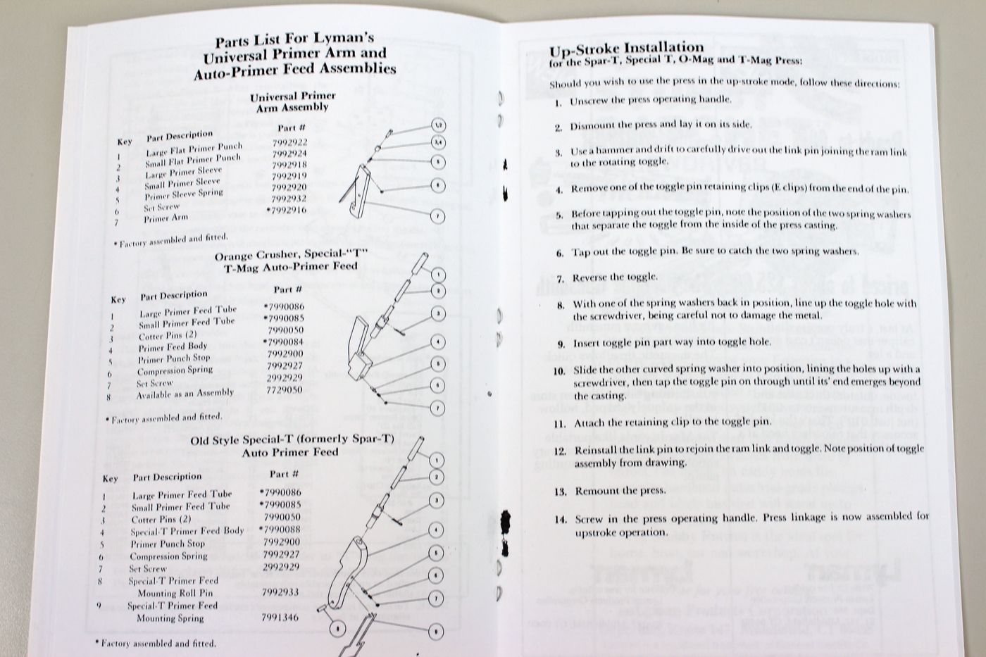 Lyman T-Mag Press Reloading Owners User Manual Instructions Operators