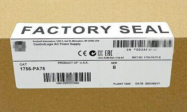 Allen-Bradley 1756-PA75 ControlLogix AC Power Supply 1756PA75 Factory Sealed