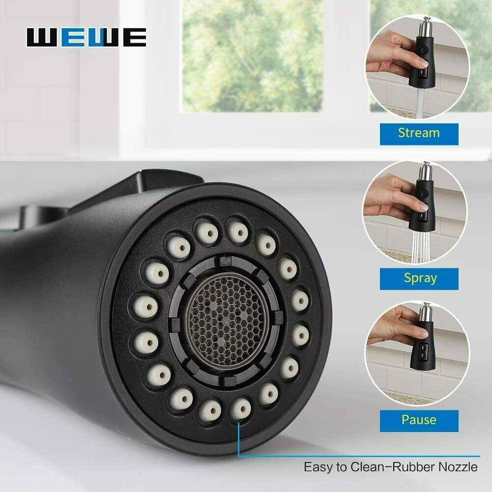 Kitchen Sink Faucet Pull Down Sprayer Swivel Single Handle Pull Out Mixer Taps