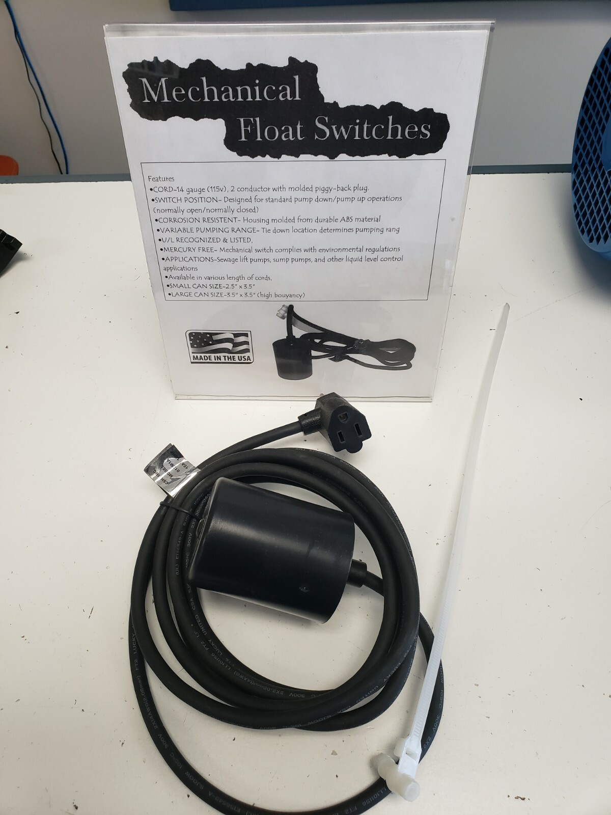 S-20-U Mechanical Float switch (Normally closed), fill tank application - New