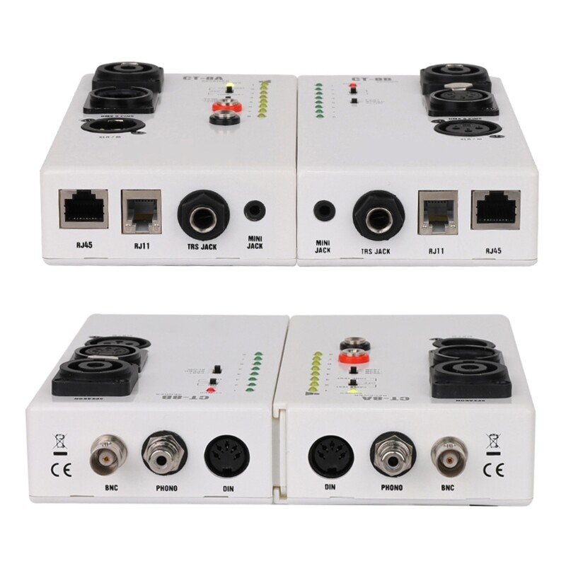 Audiotory Cable Tester Quick Fault Identification RJ45 TRS Networking
