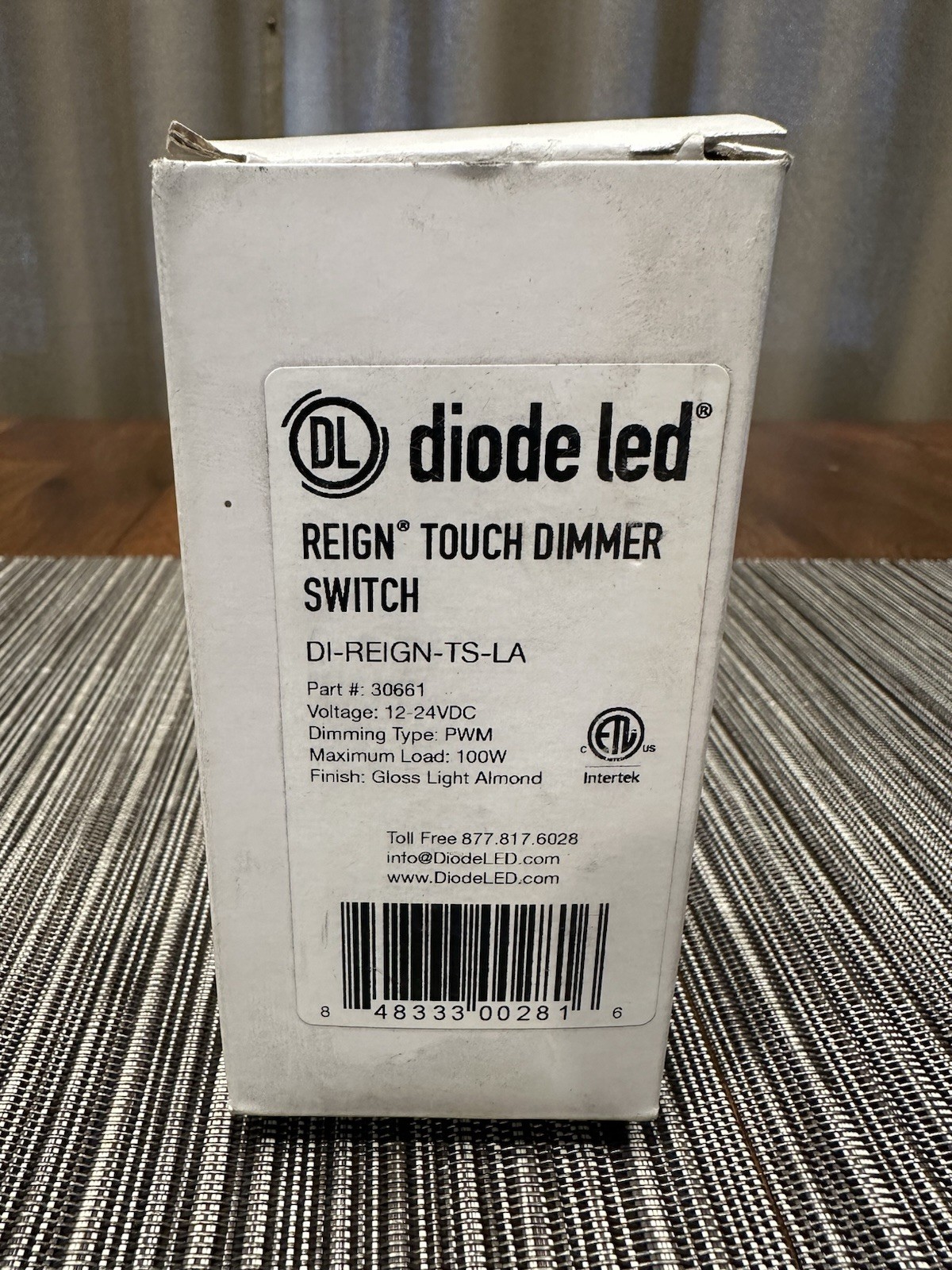 Reign Wall Mount LED Touch Dimmer 12-24VDC Constant Voltage Light Almond