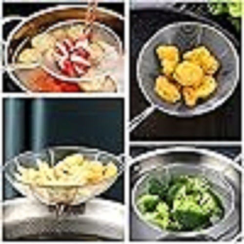 Spider Strainer Skimmer Spoon HSpiow Set Of 3 Sizes Frying Spoon Stainless SteeK