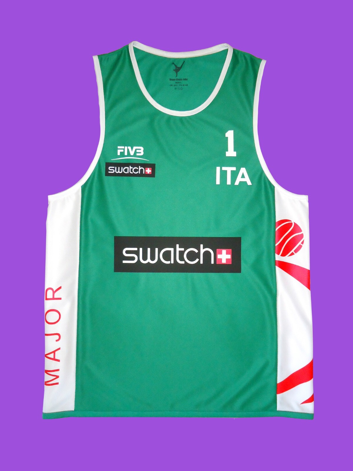 Beach Volleyball Jersey CARAMBULA/RANGHIERI Green Size S, M, L, XL, 2XL New
