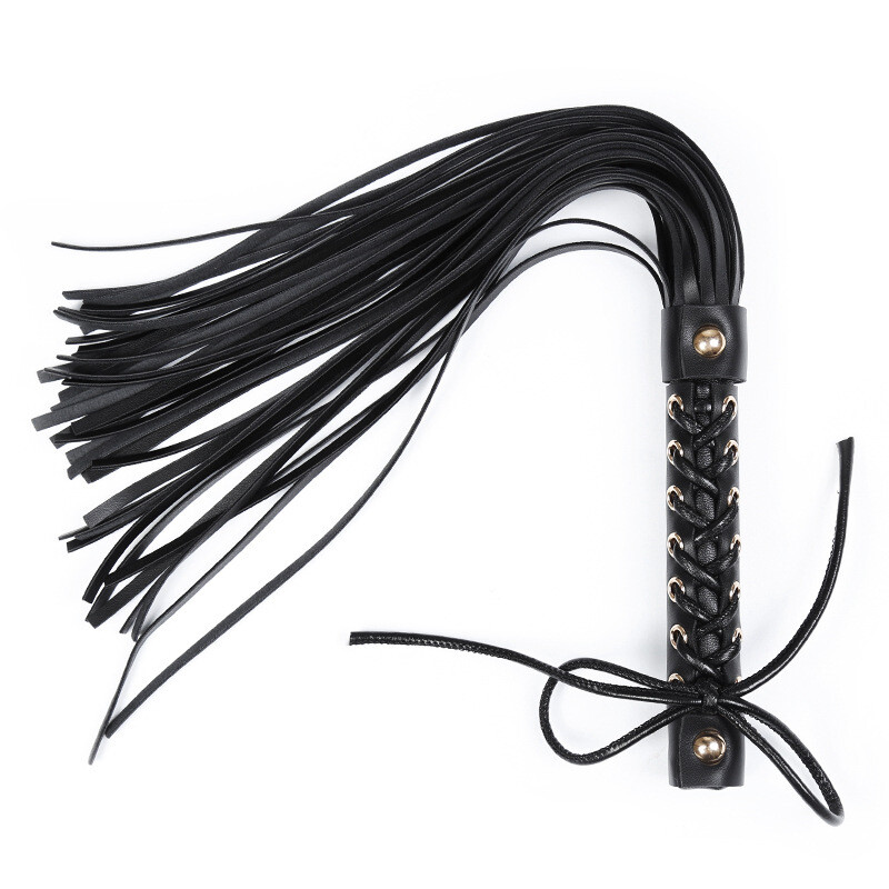 PU Leather Spanking Whip Handle For Couples Spanking Flogger Crop Tassel Adults