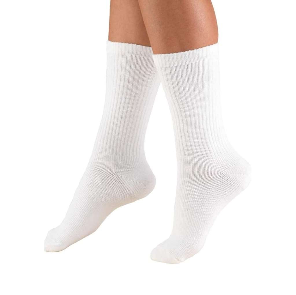 TRUFORM Trusoft Crew Socks 8-15mmHg (White) Large