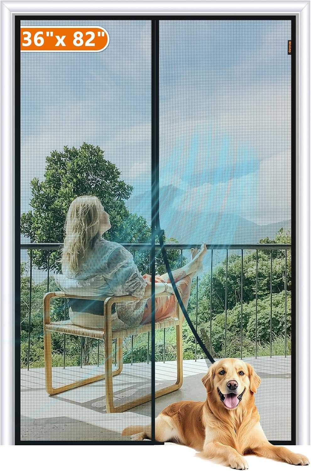 Magnetic Screen Door Fit Door Size 36 X 82 Inch, Screen Size 38" X 83" Strong Ma