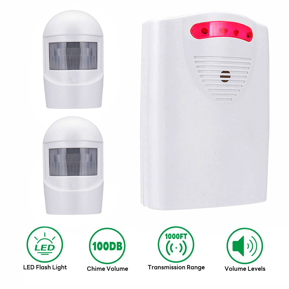 2 WAYS- Home Doorbell or Security Wireless Driveway Alarm Long Range -USA SHIP
