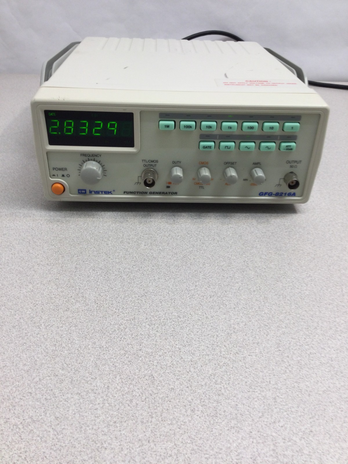 **AS-IS**POWER ON, NON-TESTED GW Instek GFG-8216A Function Generator