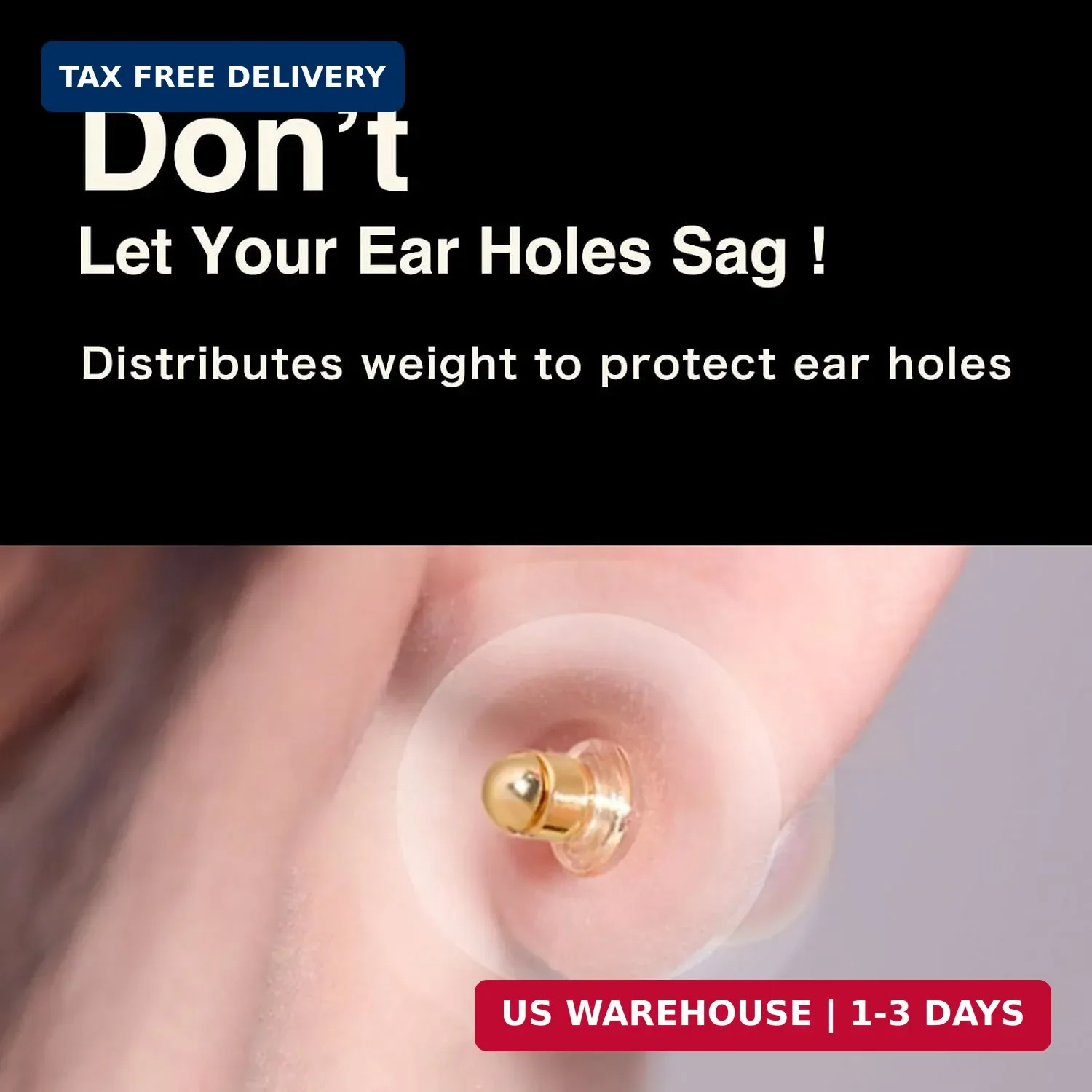 Locking Earring Backs for Droopy Ears, Safety Cap, Fits 0.9-1.2mm Posts | For St
