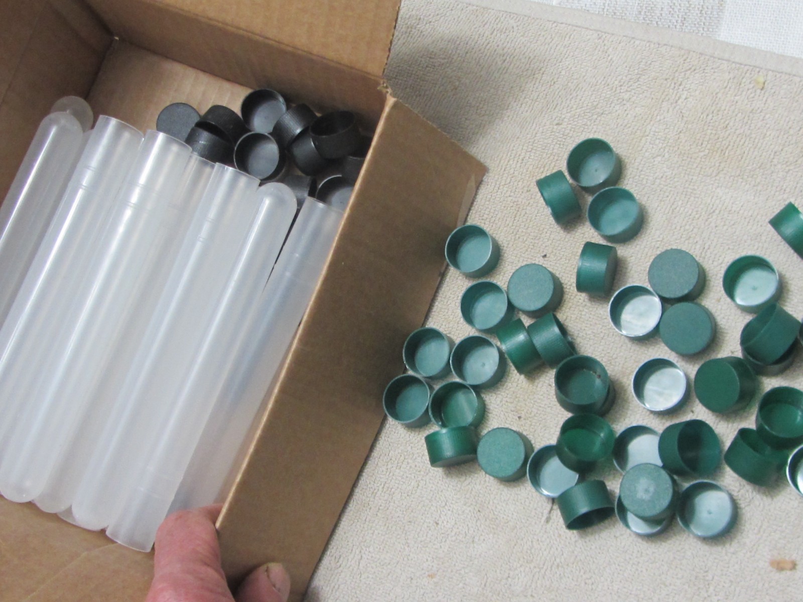 Paintball 10 Ball Tubes EXTRA Caps Ammo Storage Empty 7" LONG x 3/4" LOT OF 20
