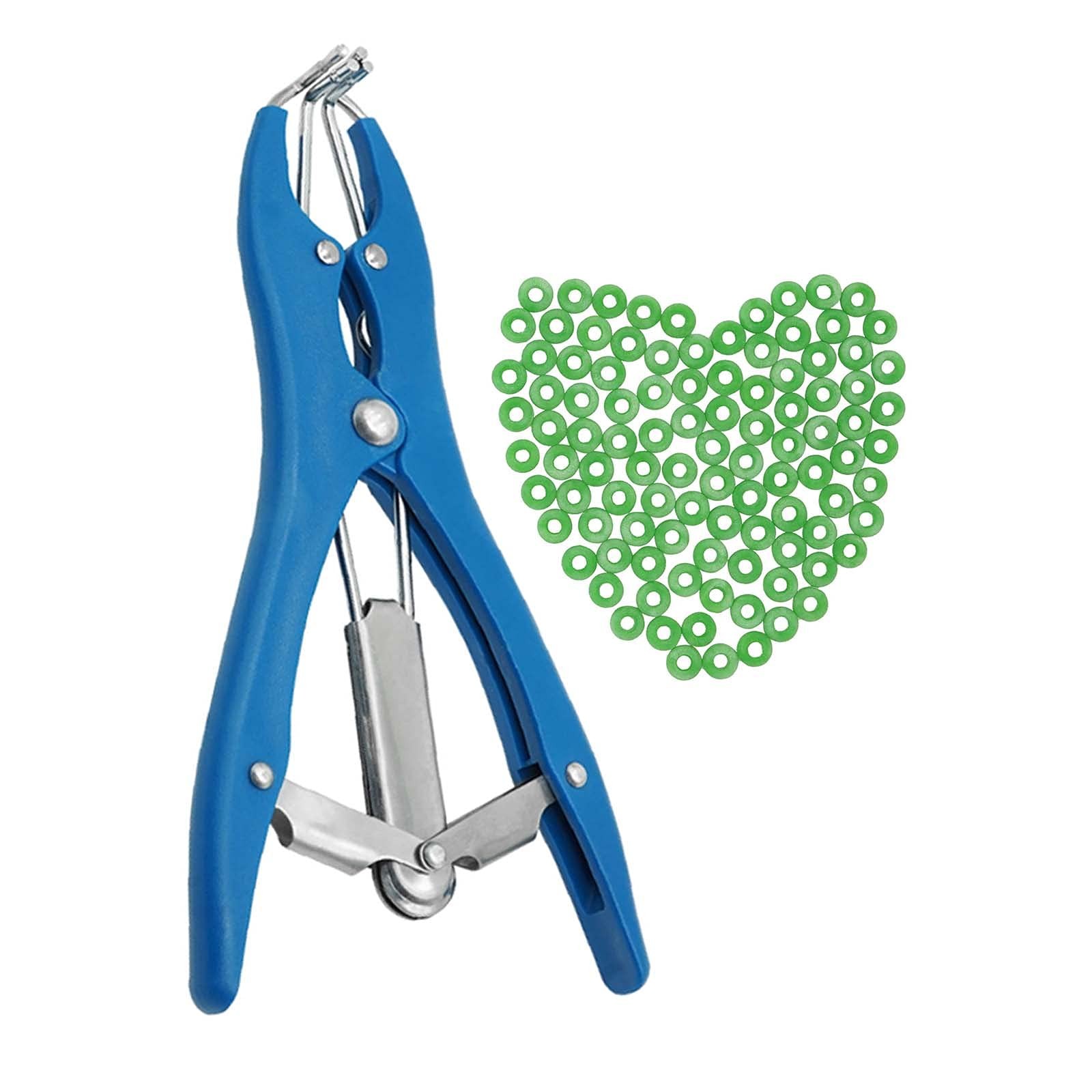 Livestock Castration Bander with 100 Castrator Rings for Lambs & Piglets