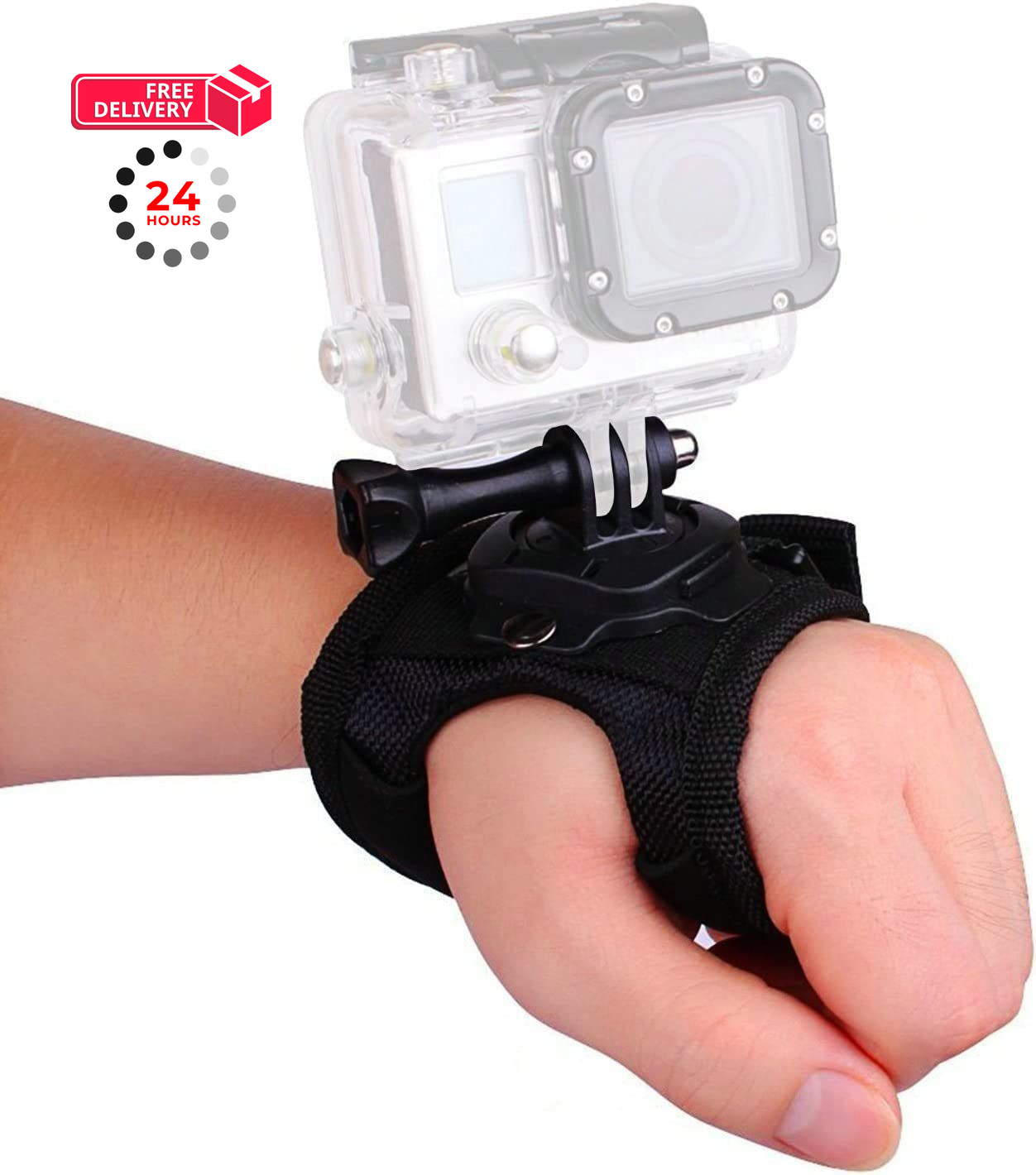 VVHOOY 360 Degree Rotation Hand Strap Mount Wrist 8.26 inches, Black