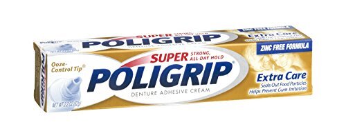 2 Pack Poligrip Super Denture Adhesive Cream Extra Care 2.2 Oz Each