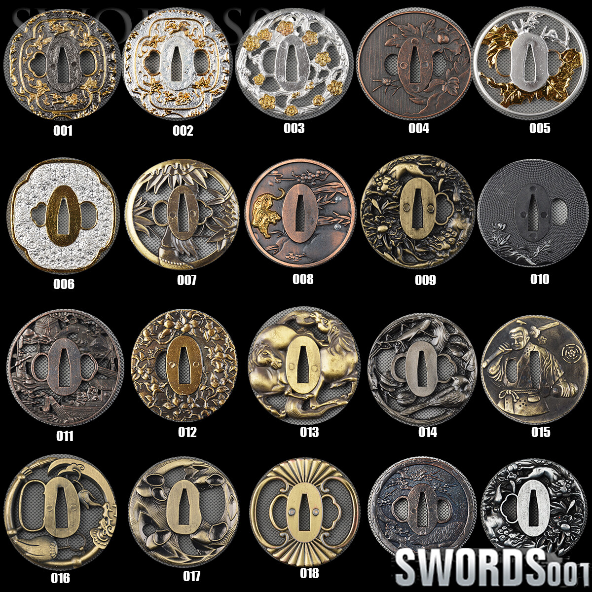 Zinc Alloy Tsuba Handguard For Japanese Samurai Katana Sword Maintenance Diy