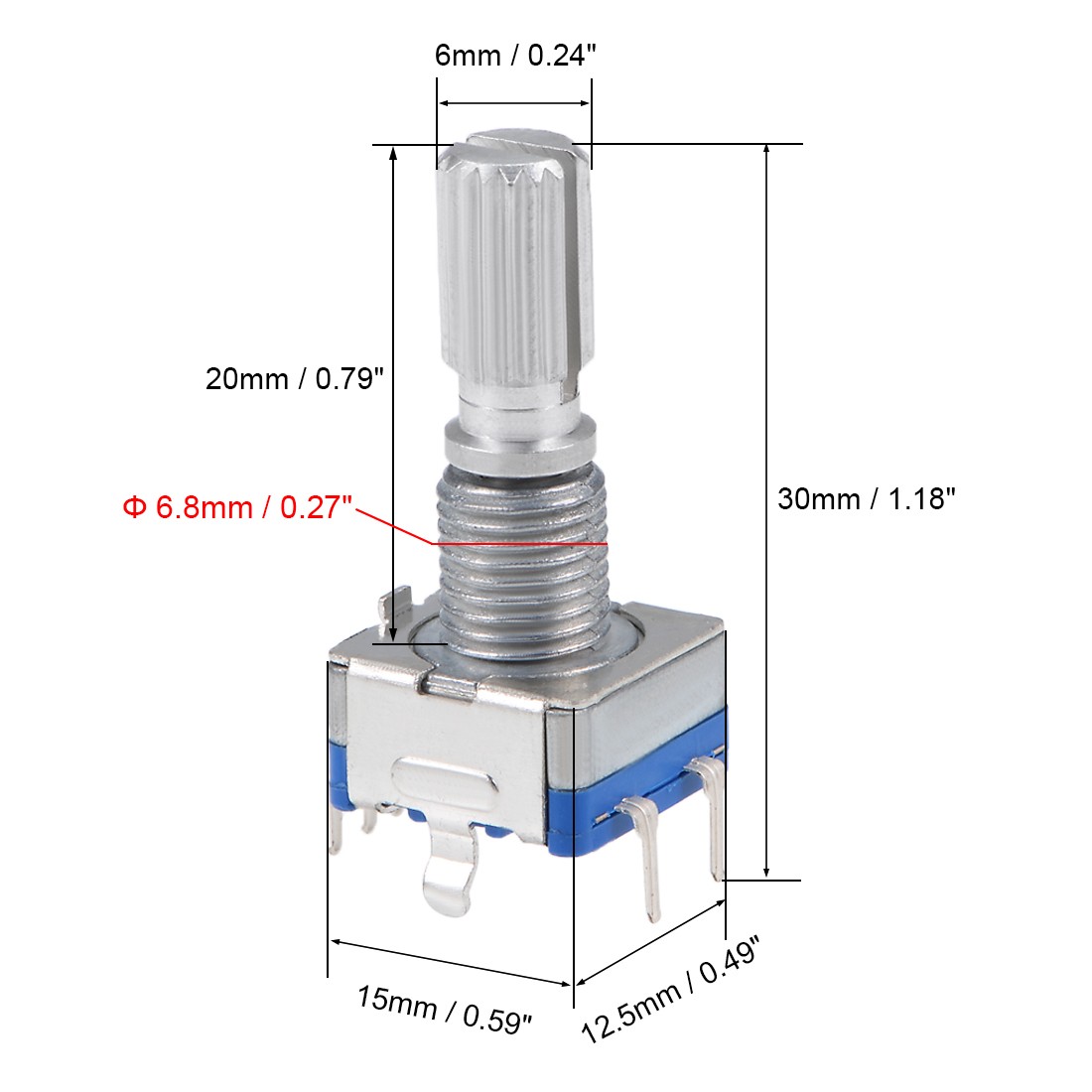 5pack 360 Degree Rotary Encoder Code Switch Potentiometer EC11 7 Pins 20mm