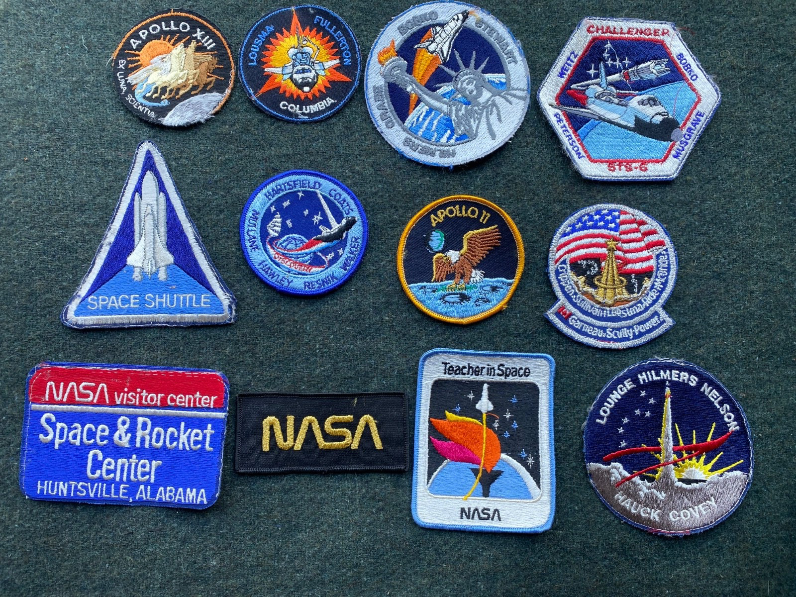 Excellent Collection of Vintage USA NASA Space Mission Apollo Badges SET x 12 -A