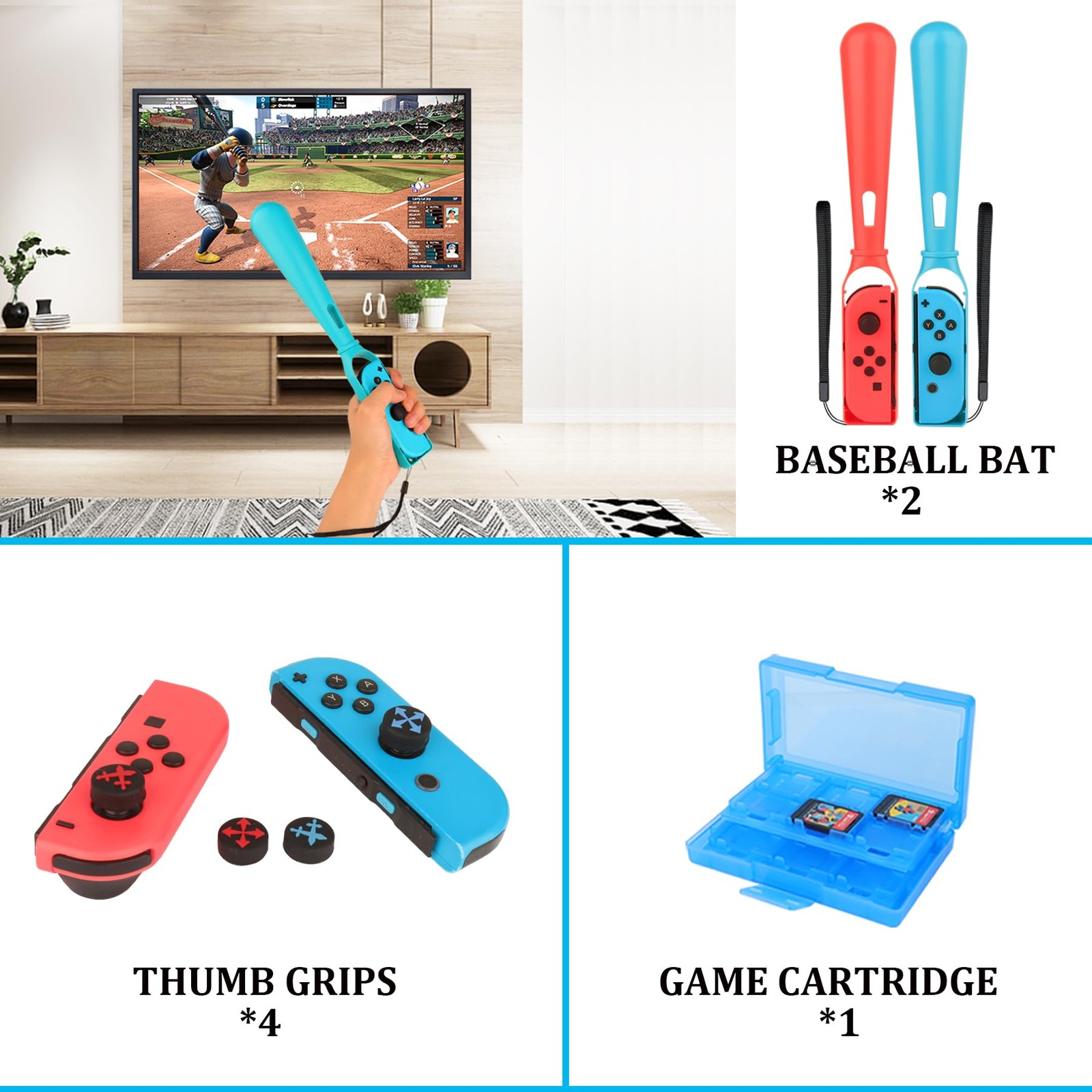 WEILE Switch Sports Accessories Bundle - Accessories, red, blue
