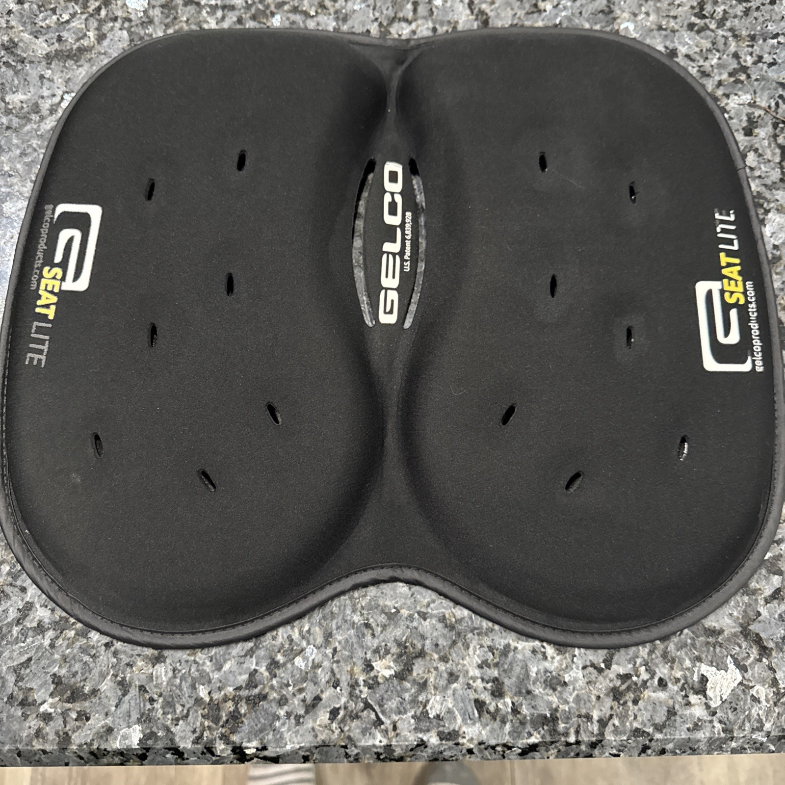 Gelco GSeat Lite Ergonomic Gel Seat Cushion Black Portable Orthopedic Pad Chair