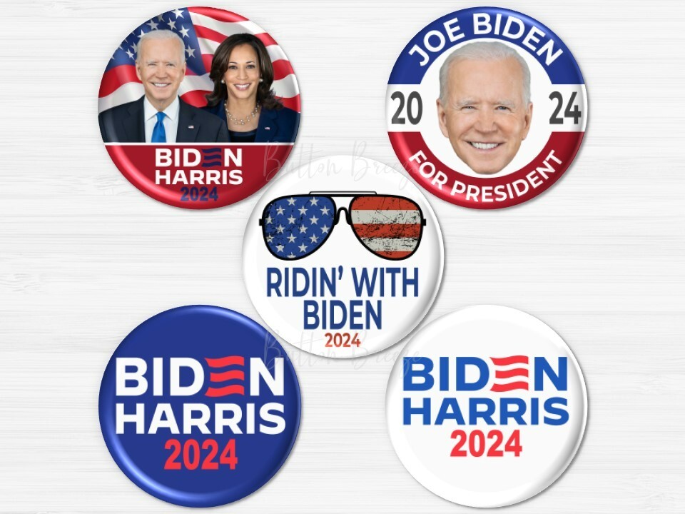 Biden Harris 2024 Election Buttons, 2024 Presidential Campaign Pin 2992-2.25