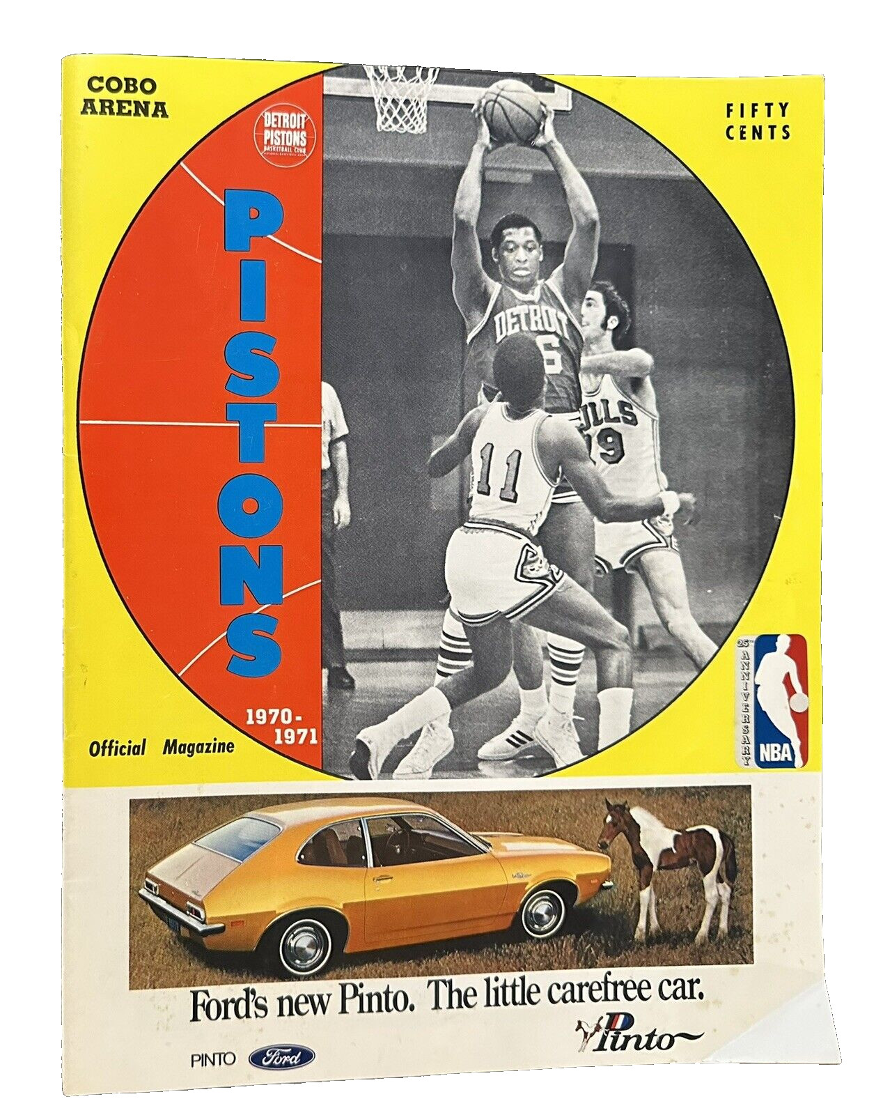 1970-71 Detroit Pistons Basketball Program Signed by  Steve Mix