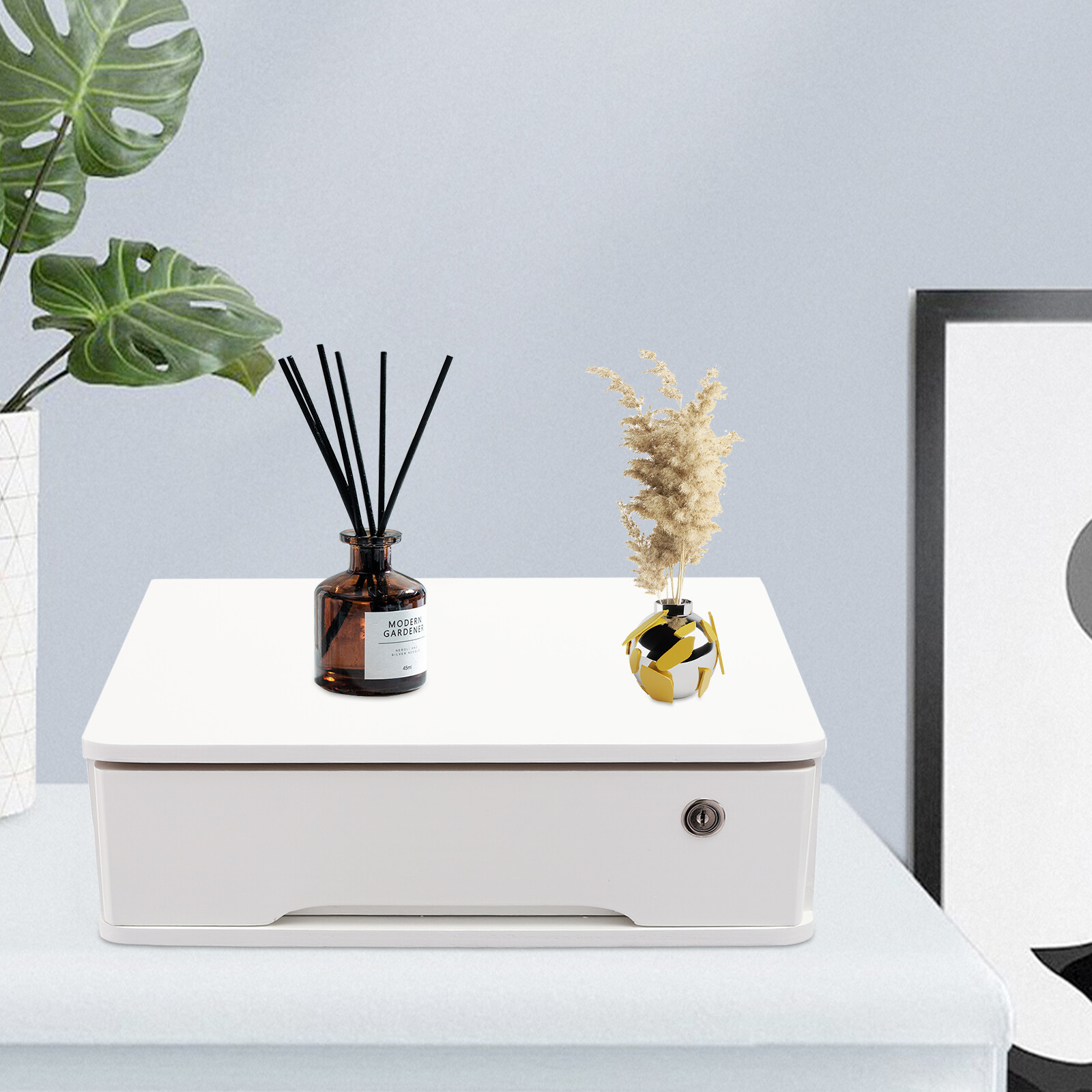 Desktop Storage Box, Desktop Storage Box with Lockable Drawer, Drawer Organizer