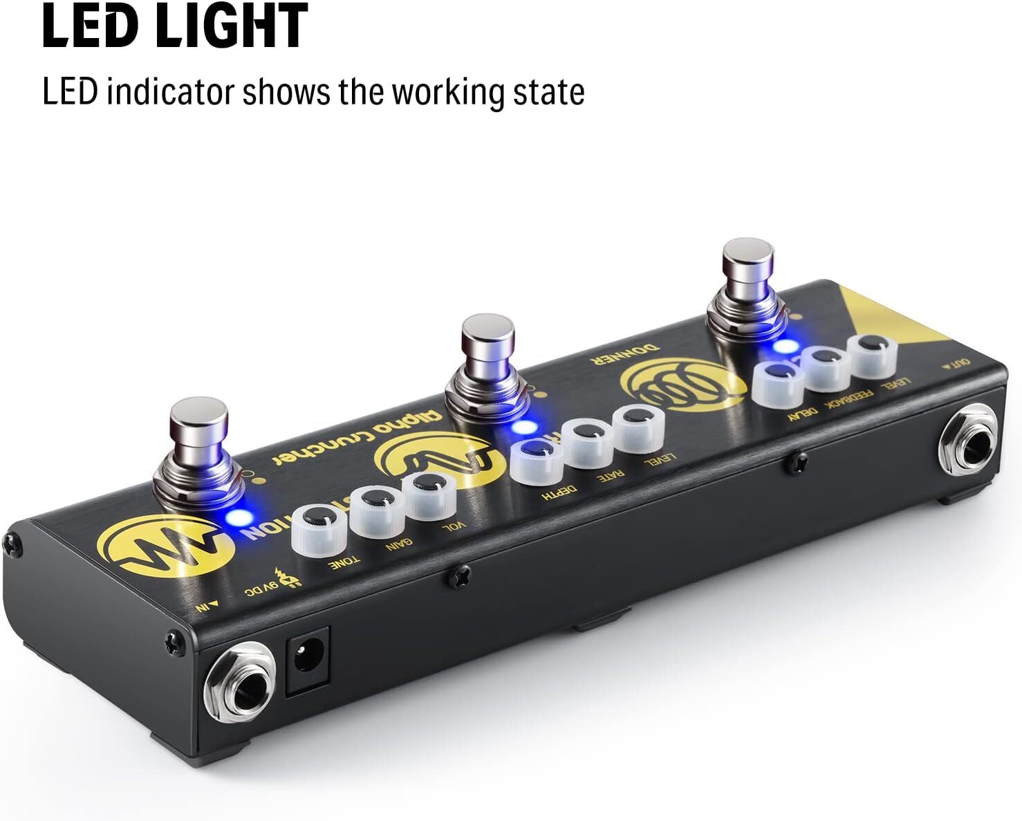 Donner Multi Effects Pedal Delay Chorus Distortion With Adapter | Alpha Cruncher