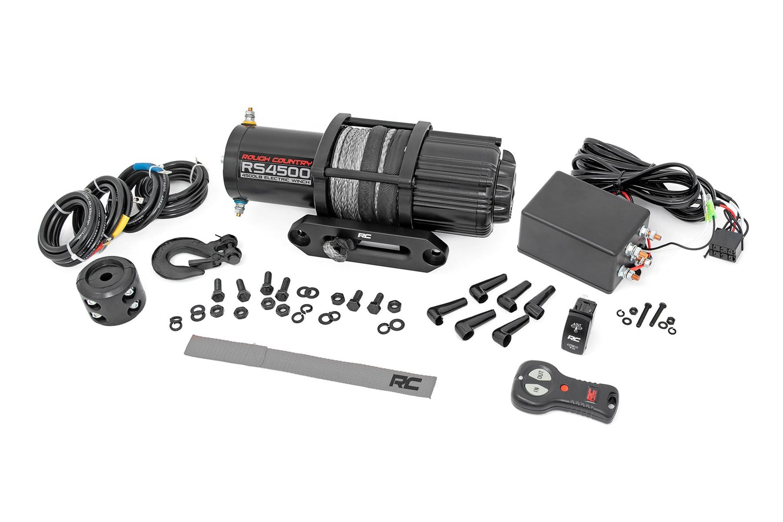Rough Country RS4500SA 4500lb 12V Electric UTV Winch w/Synthetic Rope