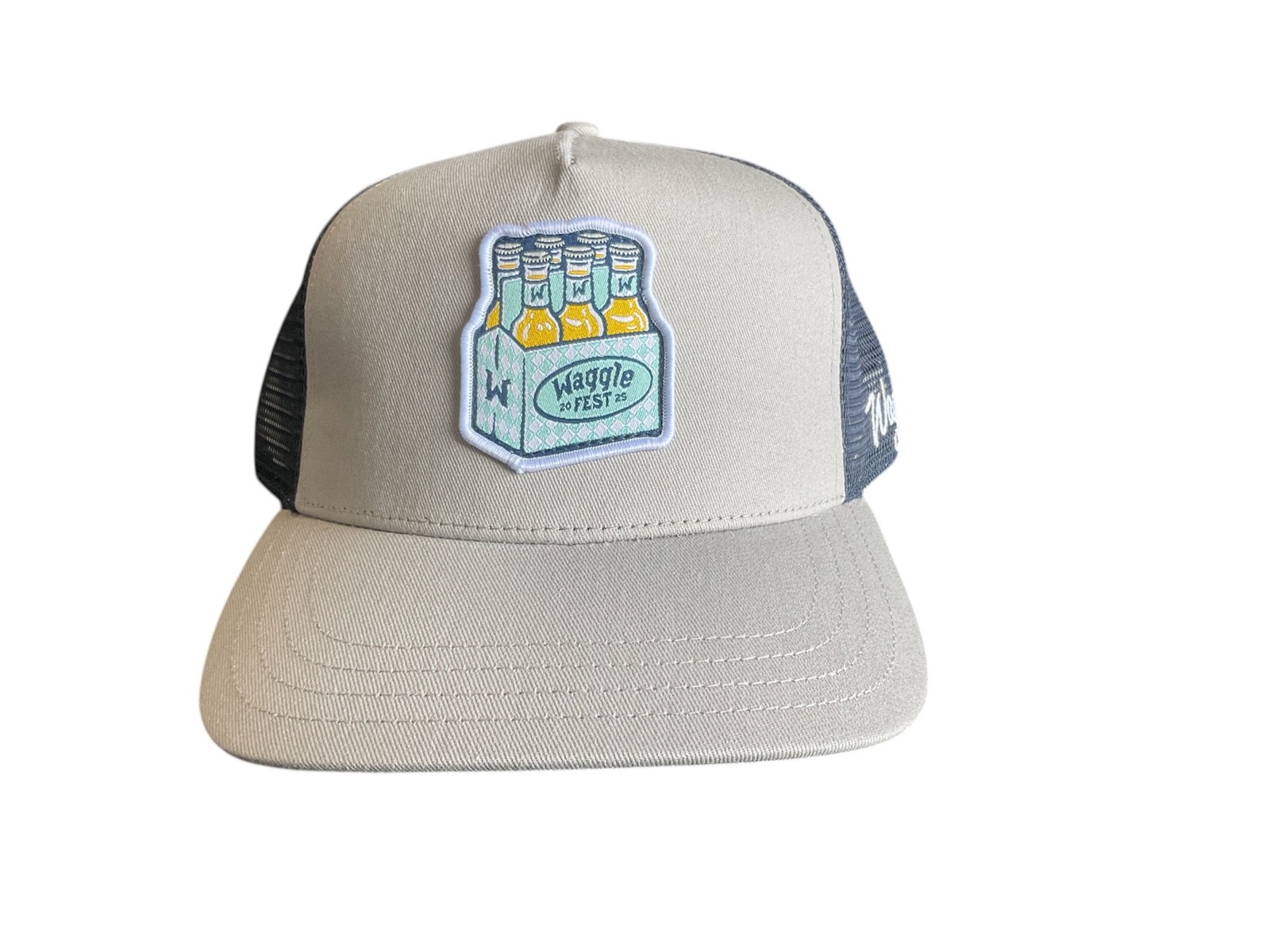Waggle Golf Hat Waggle Fest 25 Trucker Snapback Gray Navy Blue Mesh BNWT