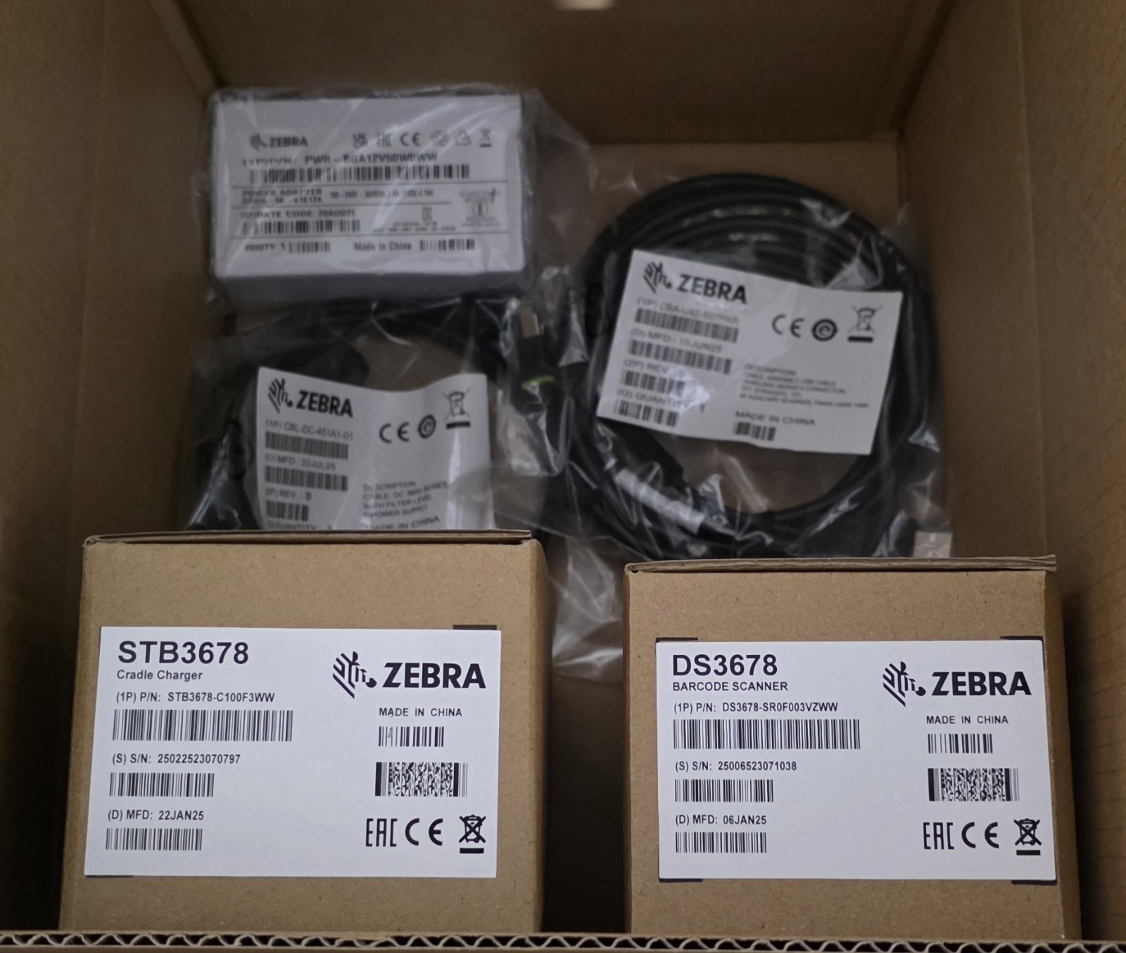 Zebra DS3678 Barcode Scanner Kit w/ Charging Cradle USB New