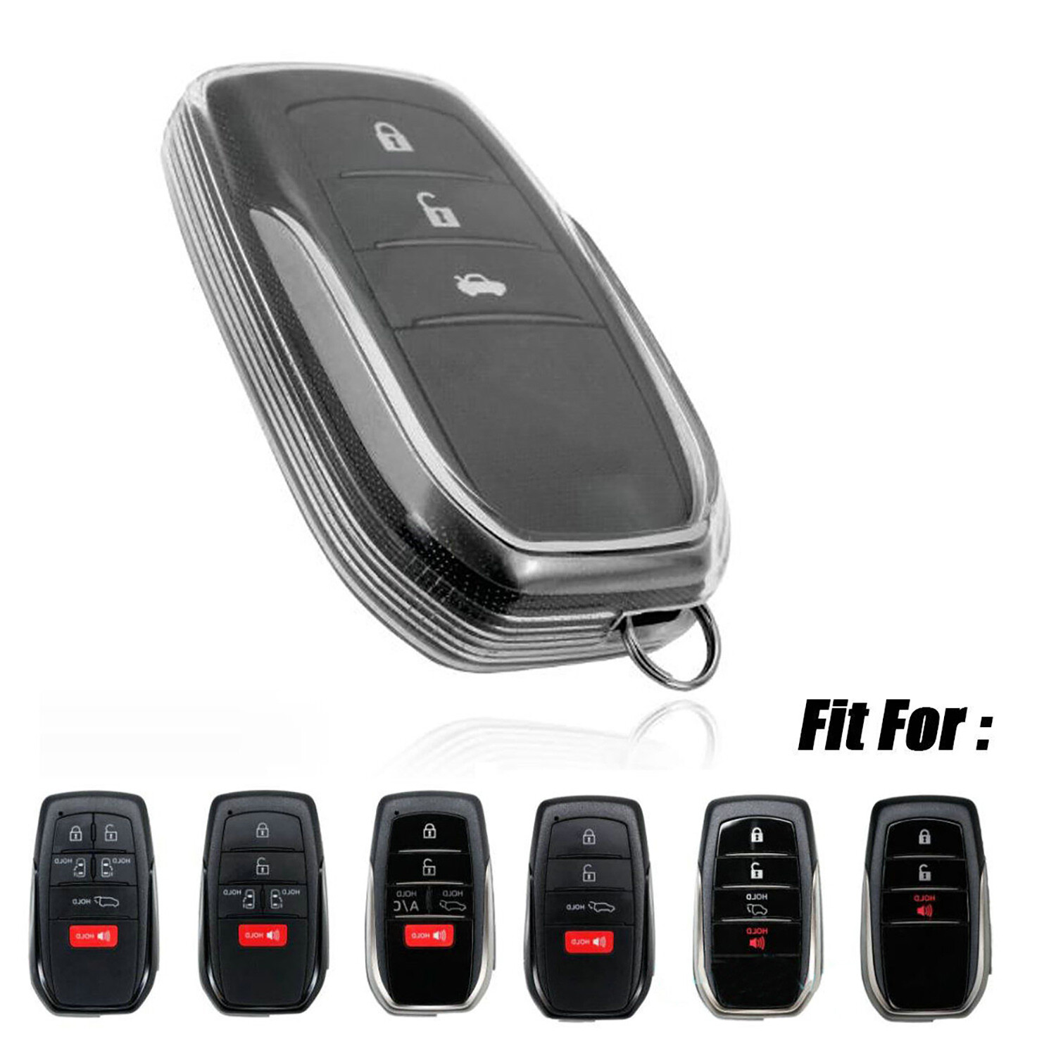 Transparent Clear Smart Car Key Fob Cover Case For 21-23 Toyota Corolla Cross