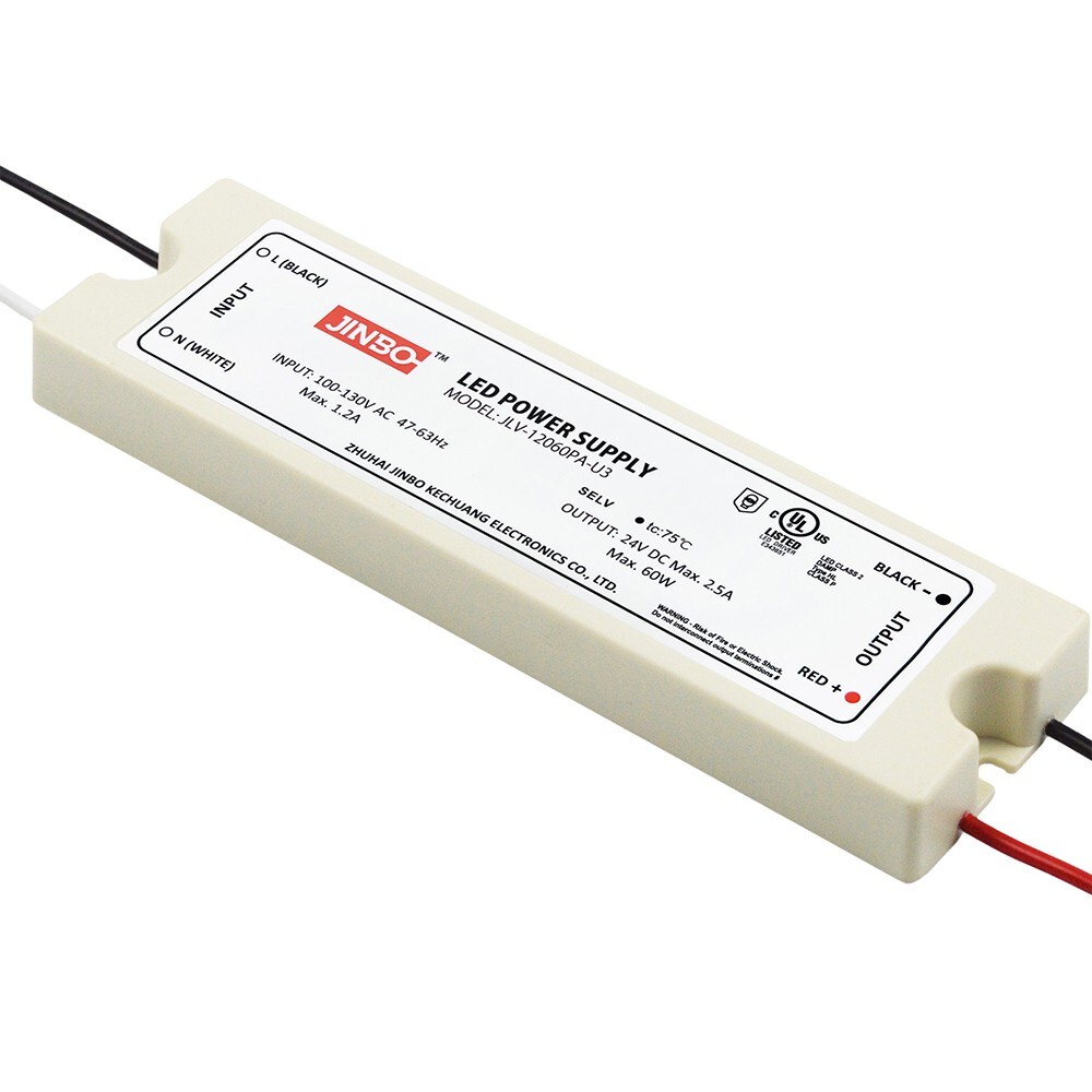 LED Power Supply 60W 24 Volt DC IP67 JLV-24060PA-U3 UL Listed 3 Year Warranty