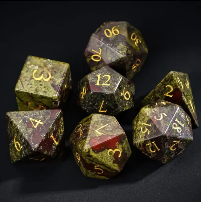 🐉💎Dragonstone Gemstone Dice Set Poly RPG DnD Dungeons Dragons AD&D d20
