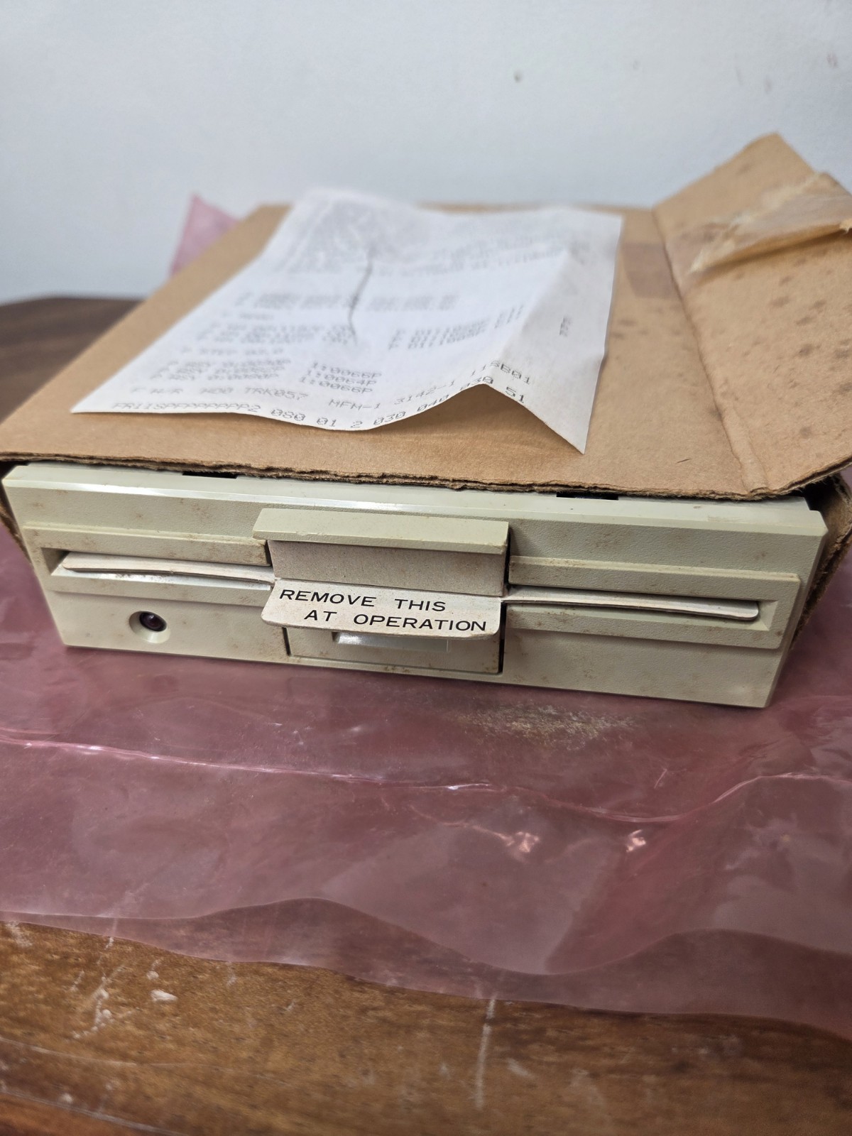 Vintage 1983 M4853 Mitsubishi Mini Flexible Disk Drive White Floppy