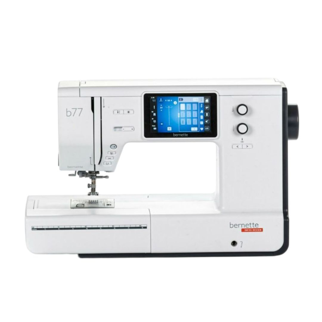 Bernette 77 White Sewing and Quilting Machine with 5 Inch Color Touchscreen
