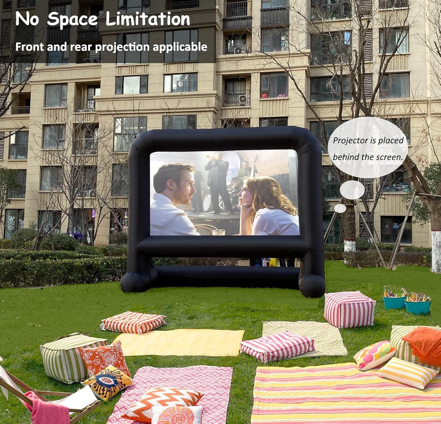 104 Inch Matte Inflatable Projector Screen - Perfect for Backyard Cinema Events