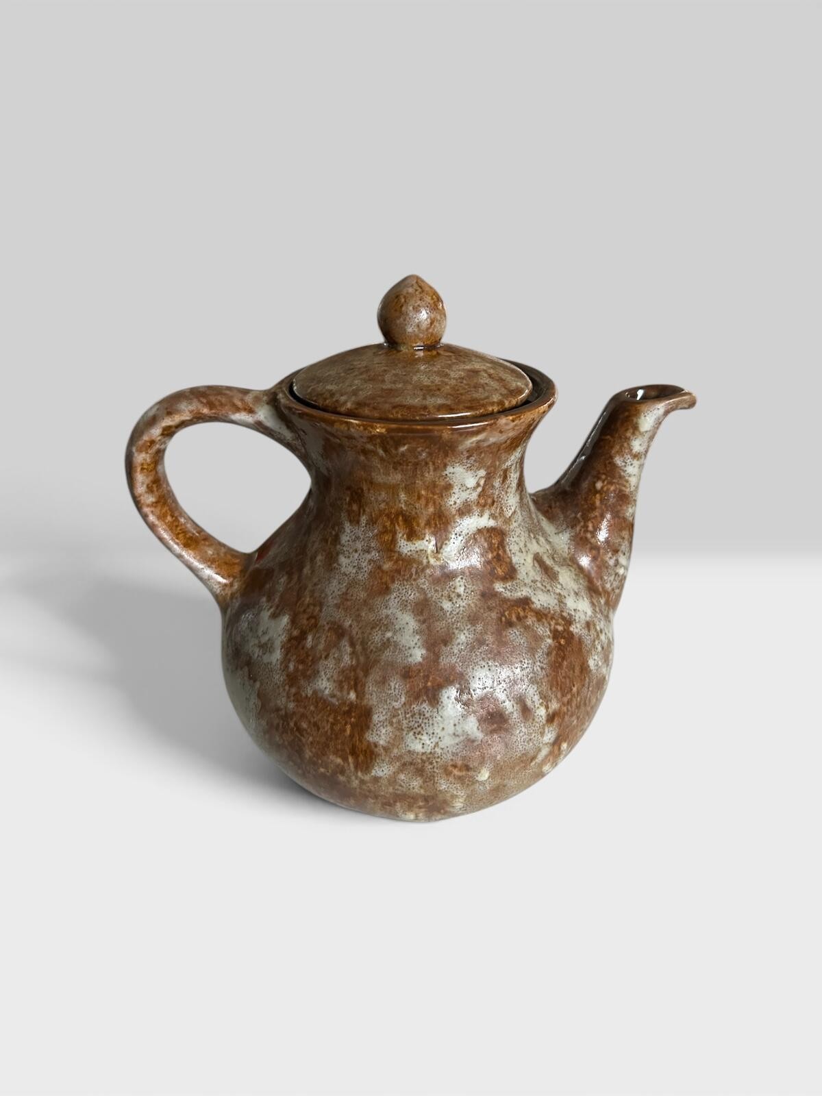 Rustique Canada Pottery Teapot C-3187 Drip Glaze Vintage Ceramic